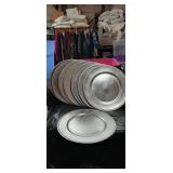 Set of 8 Wilton Columbia Round Silver Plate Chargers
