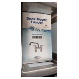 Winholt Commercial Deck Mount Faucet with Basket Strainer Set