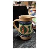 Hand-Painted Ceramic Pitcher and Cups Set