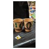 Hand-Painted Ceramic Pitcher and Cups Set