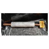White Marble Rolling Pin with Wooden Handles