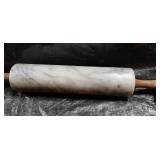 White Marble Rolling Pin with Wooden Handles