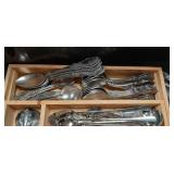 Ornate Silver Flatware Set with Floral Pattern