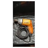 Orange Corded Power Drill with Chuck Key