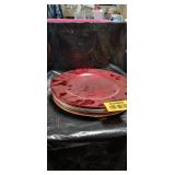 Red and Gold Decorative Charger Plate Collection