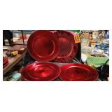 Red and Gold Decorative Charger Plate Collection