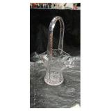 Crystal Flower Basket with Twisted Handle