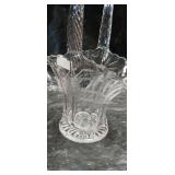 Crystal Flower Basket with Twisted Handle