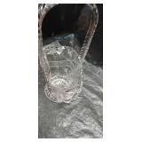 Crystal Flower Basket with Twisted Handle