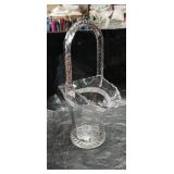 Crystal Flower Basket with Twisted Handle