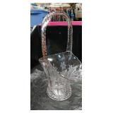 Crystal Flower Basket with Twisted Handle