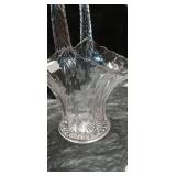 Crystal Flower Basket with Twisted Handle