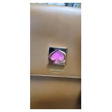 Kate Spade Brown Leather Satchel with Pink Spade Logo