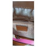 Kate Spade Brown Leather Satchel with Pink Spade Logo