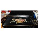 Hand Painted Floral Metal Serving Tray