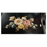 Hand Painted Floral Metal Serving Tray