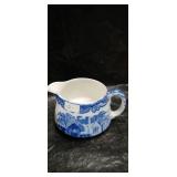 Blue and White Transferware Tea Set with Decorative Eggs
