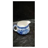 Blue and White Transferware Tea Set with Decorative Eggs