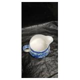 Blue and White Transferware Tea Set with Decorative Eggs