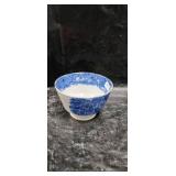 Blue and White Transferware Tea Set with Decorative Eggs