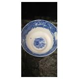 Blue and White Transferware Tea Set with Decorative Eggs