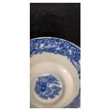 Blue and White Transferware Tea Set with Decorative Eggs