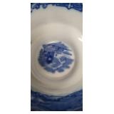 Blue and White Transferware Tea Set with Decorative Eggs