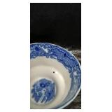 Blue and White Transferware Tea Set with Decorative Eggs