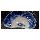 Blue and White Transferware Tea Set with Decorative Eggs