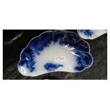 Blue and White Transferware Tea Set with Decorative Eggs