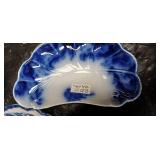 Blue and White Transferware Tea Set with Decorative Eggs