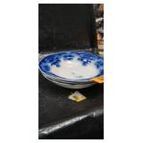 Blue and White Transferware Tea Set with Decorative Eggs