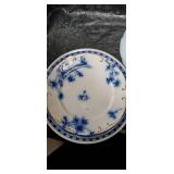 Blue and White Transferware Tea Set with Decorative Eggs