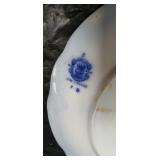 Blue and White Transferware Tea Set with Decorative Eggs