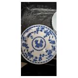 Blue and White Transferware Tea Set with Decorative Eggs