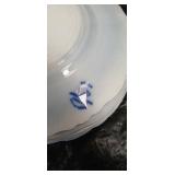 Blue and White Transferware Tea Set with Decorative Eggs