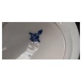 Blue and White Transferware Tea Set with Decorative Eggs