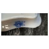 Blue and White Transferware Tea Set with Decorative Eggs