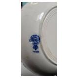 Blue and White Transferware Tea Set with Decorative Eggs