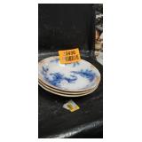 Flow Blue Porcelain Butter Pat Plates