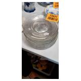 Cut Glass Floral Pattern Dessert Plates Set