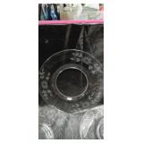 Cut Glass Floral Pattern Dessert Plates Set