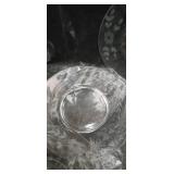 Cut Glass Floral Pattern Dessert Plates Set