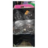 Cut Glass Floral Pattern Dessert Plates Set