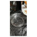 Cut Glass Floral Pattern Dessert Plates Set