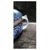 Flow Blue Covered Sugar Bowl