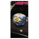 Flow Blue Covered Sugar Bowl