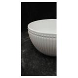 White Milk Glass Ribbed Bowl