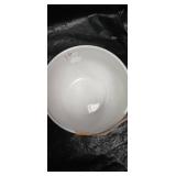 White Milk Glass Ribbed Bowl