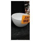 White Milk Glass Ribbed Bowl